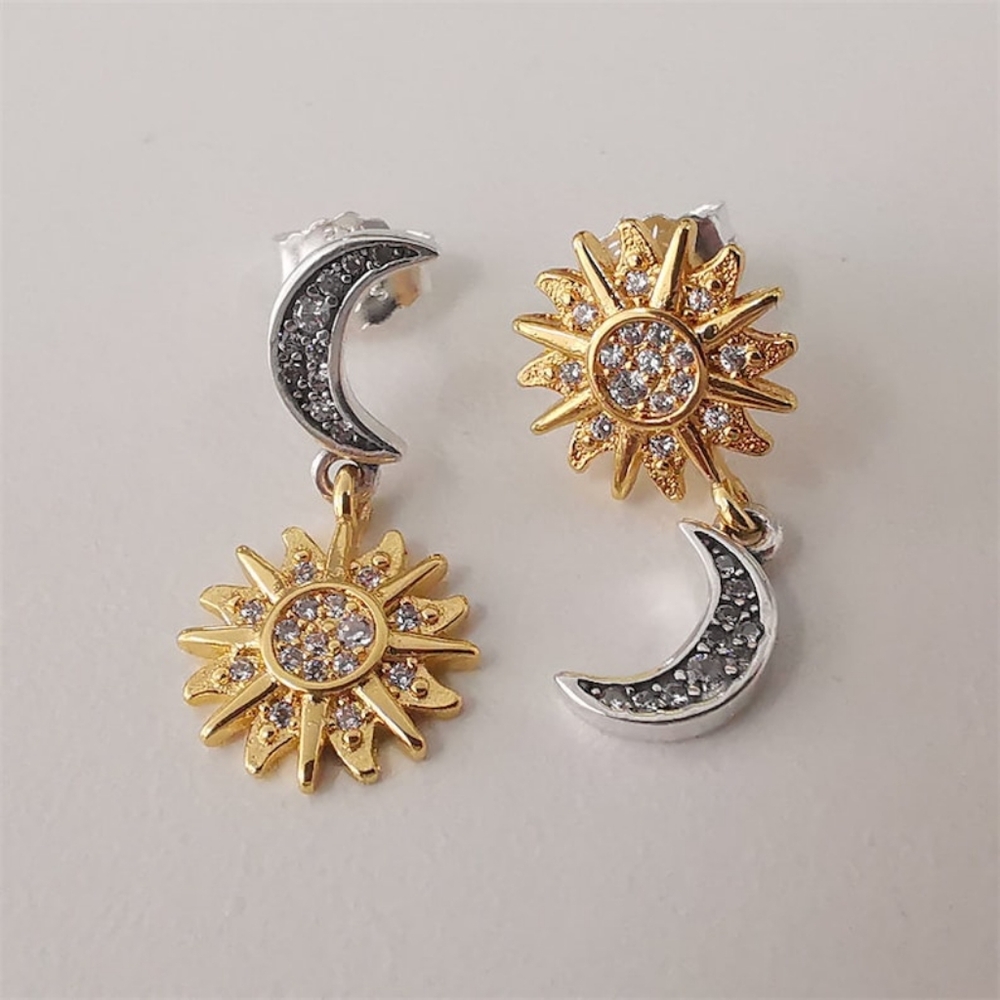 Pandora Sun and Moon Ear stud Earrings